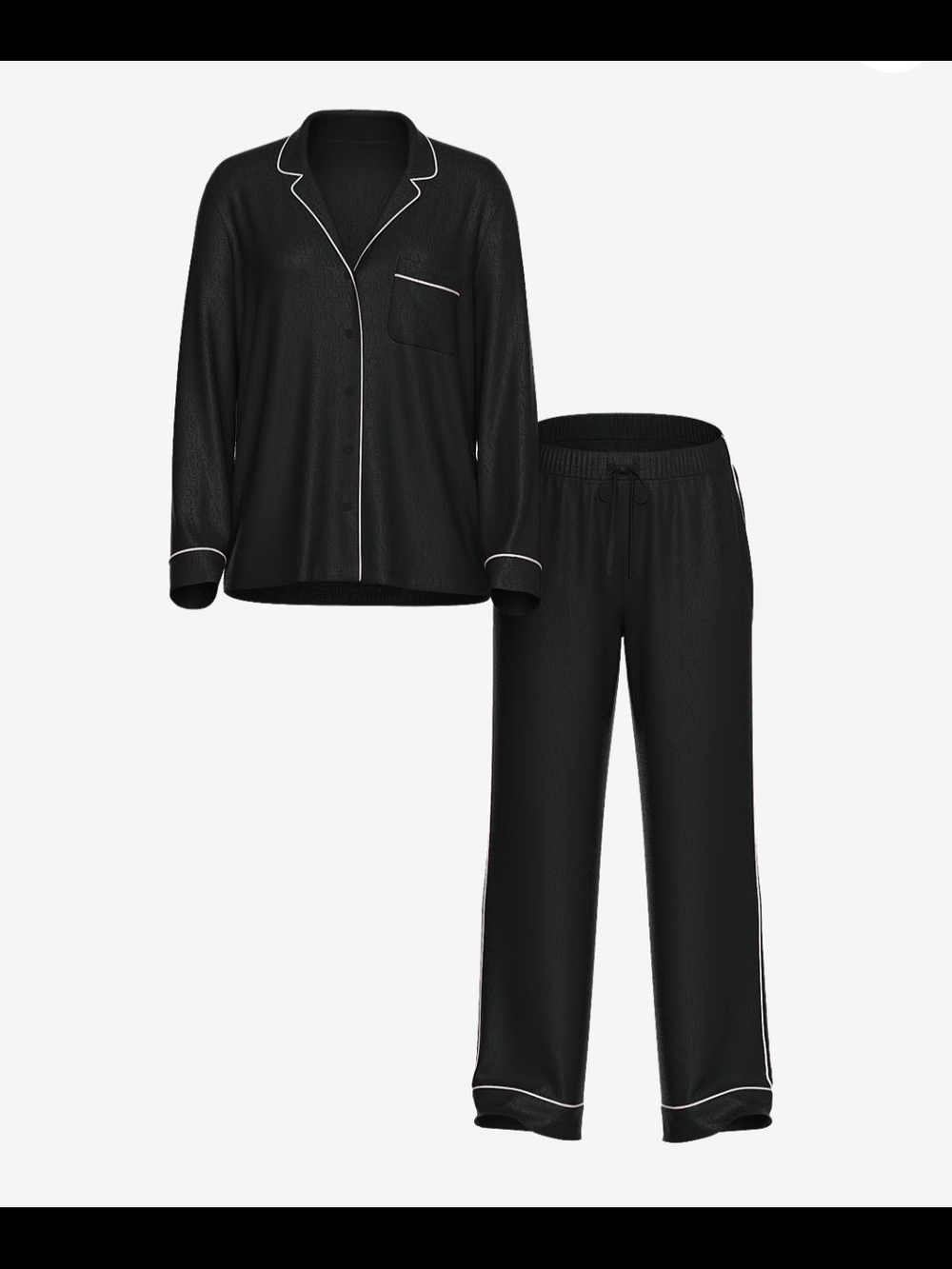 INC International Concepts Black Pajama Set with White Trim